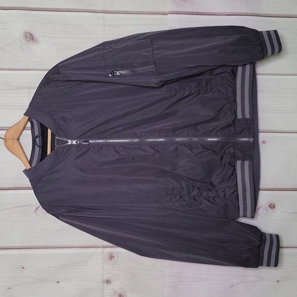 No Boundaries Other - No Boundaries Dark Grey Nylon Bomber Jacket Size Large L